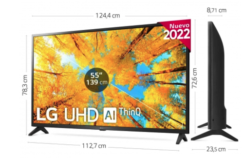 TV LED 139,7 cm (55") LG 55UQ75006LF, 4K UHD, Smart TV'