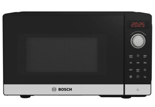 Microondas Bosch Serie 2 FEL023MS2, 20 L, 800 W, Negro, Acero  inoxidable, Microondas con grill