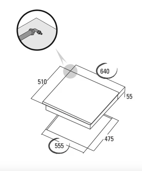 'PLACA CRISTAL GAS CATA LCI6031BK