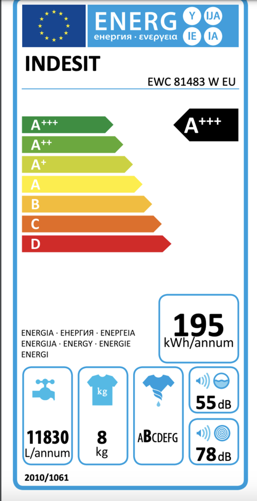 LAVADORA DE CARGA FRONTAL INDESIT EWC 81483 W EU 8 KG 1400RPM