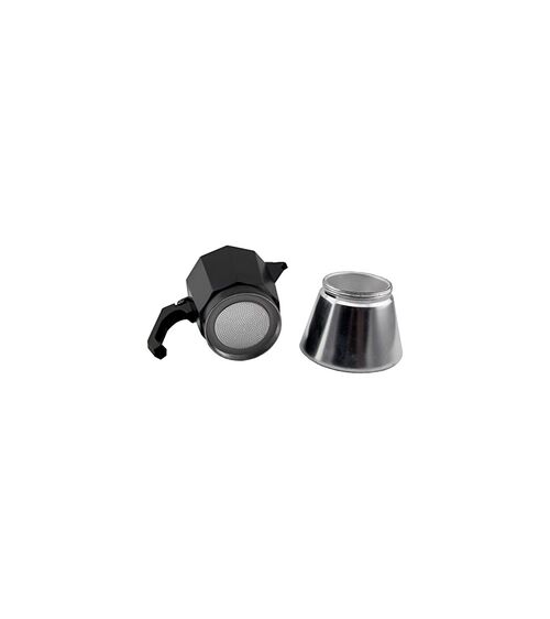 CAFETERA ITALIANA DE ALUMINIO/NEGRO, 6 TAZAS, MOKKA INDUCCION - BASTILIPO 367