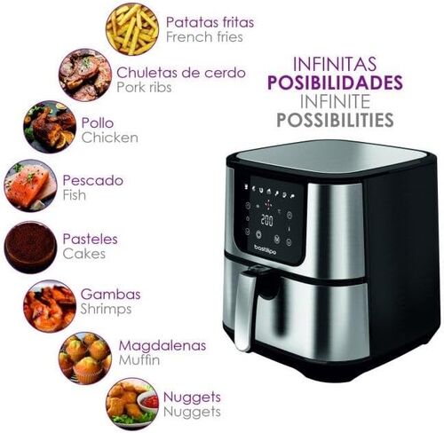 FREIDORA DE AIRE DIGITAL 5,5L 1800W - BASTILIPO - AF-1800, DRAGON AIR FRYER