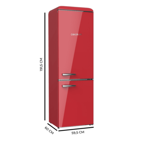 FRIGO COMBI RETRO CECOTEC BOLERO ROJO 191cm