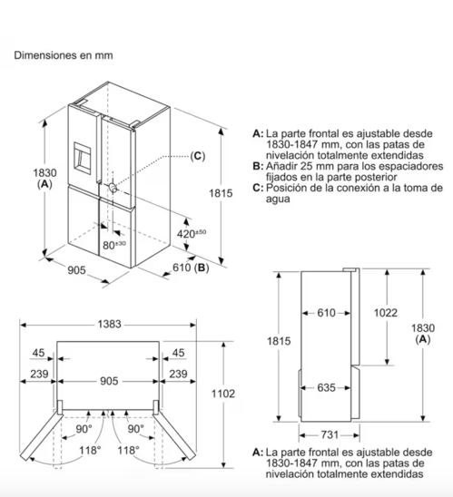 FRIGORIFICO AMERICANO SIEMENS KF96DPPEA