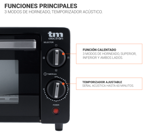 MINI HORNO TOSTADOR TMPHO001BK TM ELECTRON