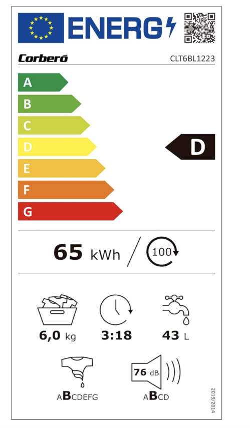 LAVADORA CORBERO CLT6BL1223
